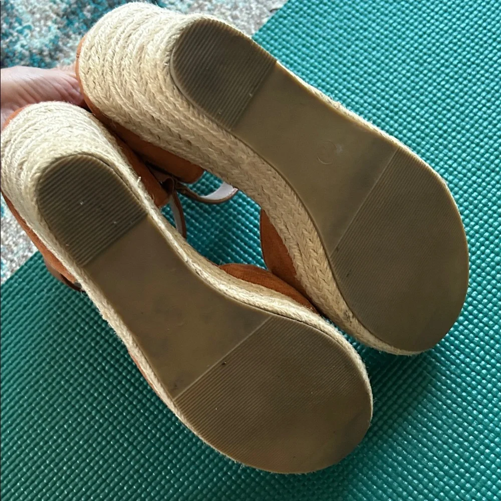 Women's Tan Espadrille Wedge Sandals